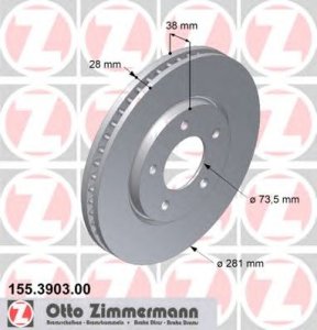 Tarcza hamulcowa ZIMMERMANN 155.3903.00 5073069AA