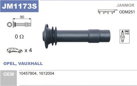 Łącznik cewka zapłonowa JANMOR JM1173S SZT 