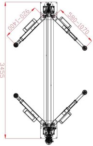 PODNOŚNIK DWUKOLUMNOWY ATH  ARISTO 2,40 ASYM 400V