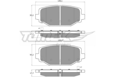 Klocki hamulcowe TOMEX 1905 68144209AA LANCIA VOYAGER  11-14 TYŁ