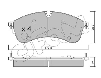 KLOCKI HAMULCOWE CIFAM 822 1174 0 2N0698151A VW CRAFTER 16- PRZÓD