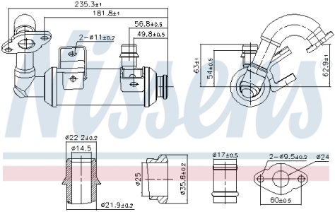 Chłodnica EGR NISSENS 989407 1700018 FORD