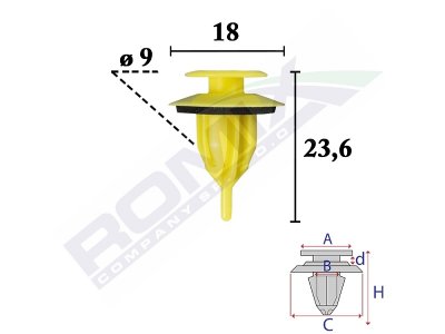 Spinka listew ROMIX COMPANY C70705 7586860020 TOYOTA, LEXUS