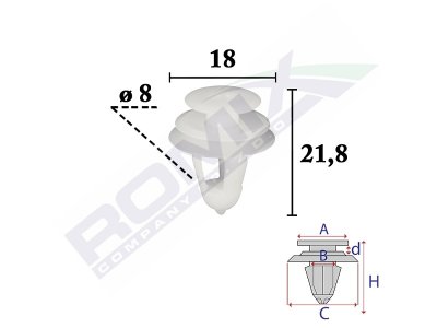 Spinka tapicerska ROMIX COMPANY C70707 6777104040 TOYOTA