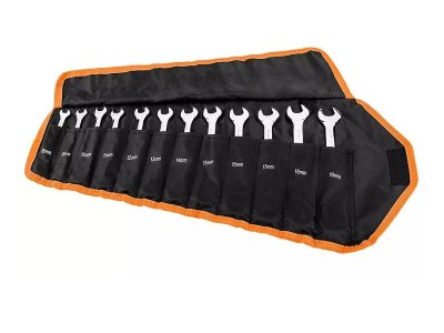 Klucze płasko oczkowe NEO Tools 09-345 z grzechotką zestaw 8-19