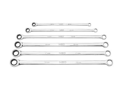 Klucze oczkowe z grzechotką NEO Tools 09-370 długie zestaw 6 szt