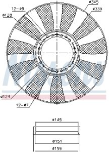 Wentylator chłodnicy NISSENS 85664 058121301B