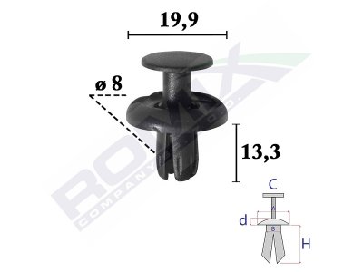 Kołek rozporowy ROMIX COMPANY C70659 1429935 BMW, FORD
