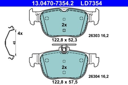 Klocki hamulcowe ATE 13.0470-7354 8Y0698451 SKODA OCTAVIA IV 20- tył