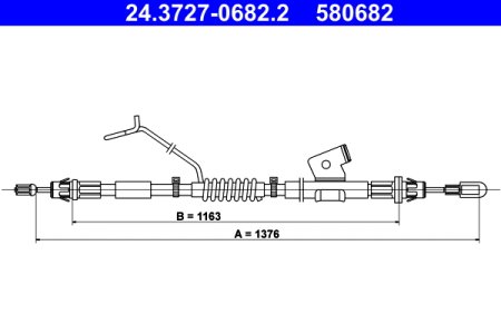 Linka hamulca ręcznego ATE 24.3727-0682 1830522 FORD TRANSIT CUSTOM 12-16