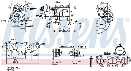 Turbosprężarka NISSENS 93446 144100054RA DACIA RENAULT