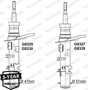Amortyzator MONROE G8327 9811981480 CITROEN, PEUGEOT