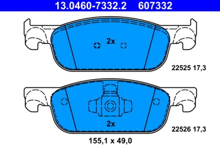 Klocki hamulcowe ATE 13.0460-7332 410605536R przód RENAULT CLIO 15