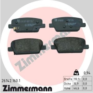 Klocki hamulcowe ZIMMERMANN 26142.160.1 58302S1A50 HYUNDAI SANTA FE IV 18- tył