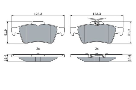 Klocki hamulcowe BOSCH 0986424999 4254A8 PEUGEOT 508 I 10-18 tył