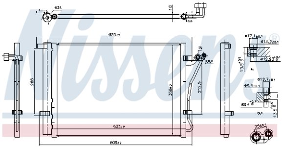 Chłodnica klimatyzacji NISSENS 941144 976061J010 HYUNDAI