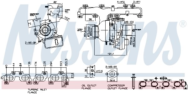 Turbosprężarka NISSENS 93348 55263023 ALFA ROMEO FIAT OPEL
