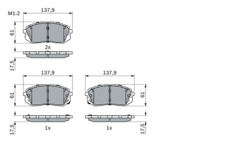 Klocki hamulcowe BOSCH 0986494905 58101J9A60 HYUNDAI KONA 17- przód