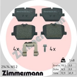 Klocki hamulcowe ZIMMERMANN 21474.165.2 34206888835 BMW 3 G20, G80 18- tył