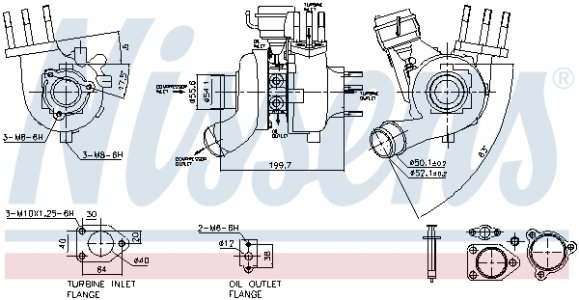 Turbosprężarka NISSENS 93228 282004A470 HYUNDAI KIA
