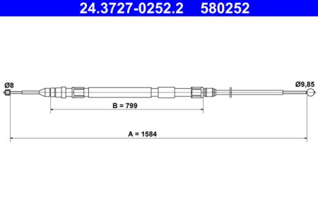 Linka hamulca ręcznego ATE 24.3727-0252 34406857640 BMW 3 F30,F35 11-18 tył