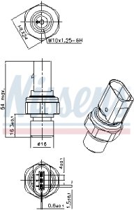 Czujnik ciśnienia układu klimatyzacji NISSENS 301101 4F0959126A 