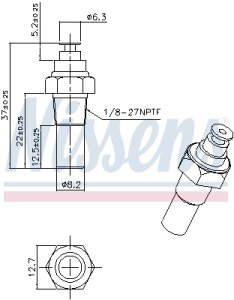 Czujnik temperatury wody NISSENS 207036 30539720 