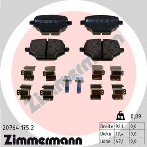Klocki hamulcowe ZIMMERMANN 20764.175.2 39166045 OPEL COMBO 18- tył