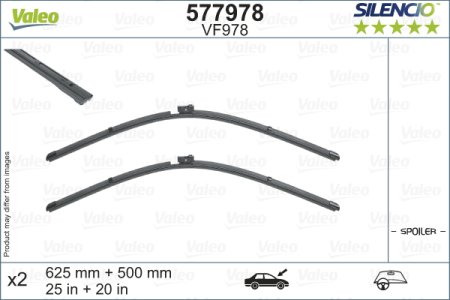 Wycieraczka VALEO 577978 4K1998002C 625/500 przód SILENCIO FLAT BLADE VF978 X2