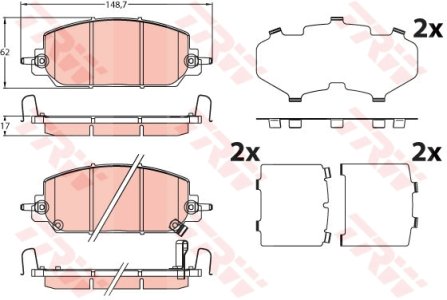Klocki hamulcowe TRW GDB2244 45022TLAA01 HONDA CR-V V 17- przód