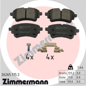Klocki hamulcowe ZIMMERMANN 26265.175.2 80A698451F AUDI A6 19- tył