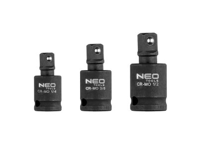 Zestaw przegubów udarowych NEO Tools 10-256 3 szt., 1/4, 3/8, 1/2