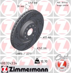 Tarcza hamulcowa ZIMMERMANN 600.3243.54 1K0615301AD VW PASSAT 10- LP