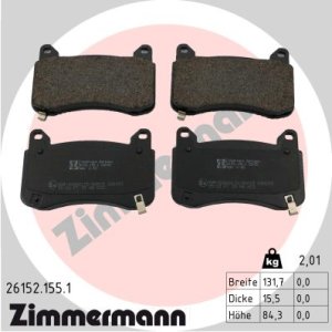 Klocki hamulcowe ZIMMERMANN 26152.155.1 800824200A TESLA MODEL 3 18- przód