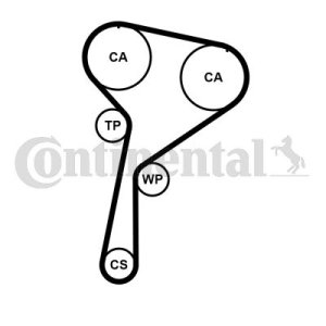 Zestaw rozrządu (z paskiem) CONTINENTAL CTAM CT1184K2 1302800Q1L NISSAN