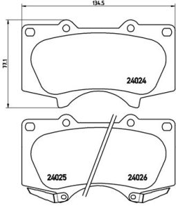 Klocki hamulcowe BREMBO P83102X 0446535290 TOYOTA LAND CRUISER PRADO 09- przód