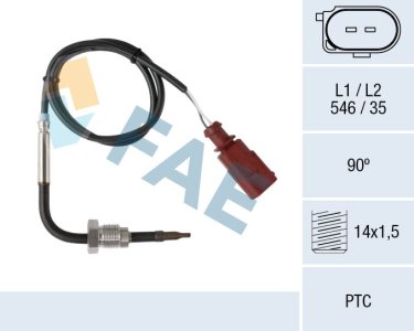 Czujnik temperatury spalin FAE 68016 03G906088 VW