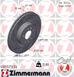 Tarcza hamulcowa ZIMMERMANN 450.5213.54 LR038934 RANGE ROVER SPORT 13- LP