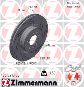 Tarcza hamulcowa ZIMMERMANN 450.5213.55 LR038934 RANGE ROVER SPORT 13- PP