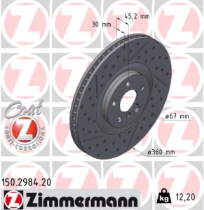 Tarcza hamulcowa ZIMMERMANN 150.2984.20 34106895071 BMW 1 F40 19- LP