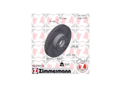 Tarcza hamulcowa ZIMMERMANN 150.2901.55 34116792221 BMW 3 F30 11-18 PP
