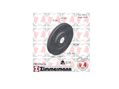 Tarcza hamulcowa ZIMMERMANN 290.2264.54 C2C25337 JAGUAR XF 09-15 LP