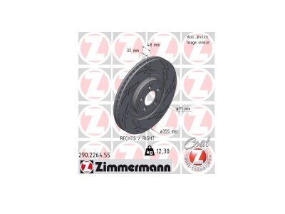 Tarcza hamulcowa ZIMMERMANN 290.2264.55 C2C25337 JAGUAR XF 09-15 PP