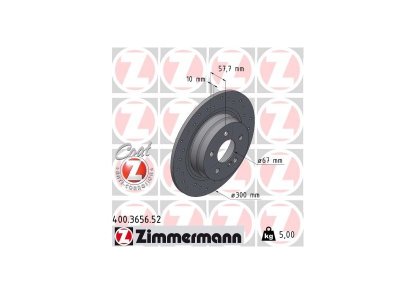 Tarcza hamulcowa ZIMMERMANN 400.3656.52 2044230612 MERCEDES W204 C-KLASA 07-14 tył