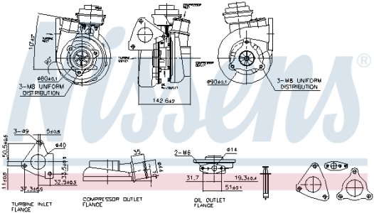 Turbosprężarka NISSENS 93229 14411VC100 NISSAN