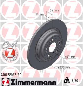 Tarcza hamulcowa ZIMMERMANN 400.5563.20 1674238700 MERCEDES V167 GLE 18-21 tył