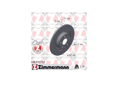 Tarcza hamulcowa ZIMMERMANN 610.3727.52 31423721 VOLVO S90 II 16- tył