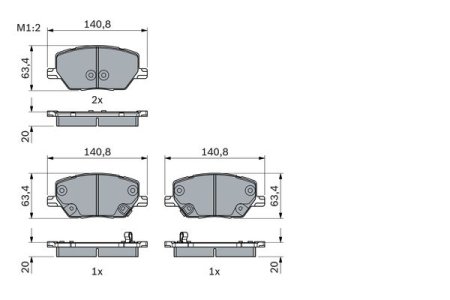 KLOCKI HAMULC. FIAT 500X 14- PRZÓD