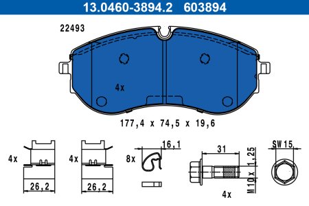 KLOCKI HAMULC. VW CRAFTER 16- PRZÓD