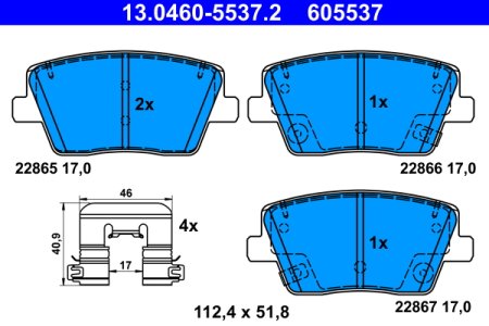 KLOCKI HAMULC. HYUNDAI I30 2,0 N 17- TYŁ
